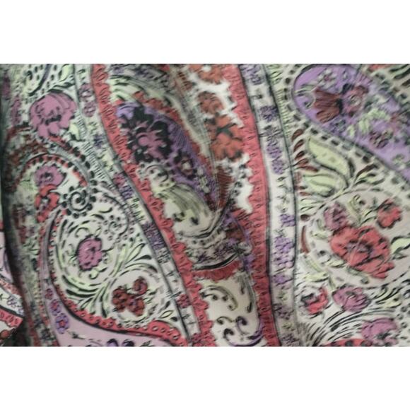 Faded Glory Women's Size XL Pink Purple Paisley Sheer Dolman Sleeve Cardigan - Picture 2 of 5